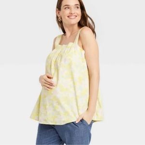 The Nines Yellow Floral Tank Maternity